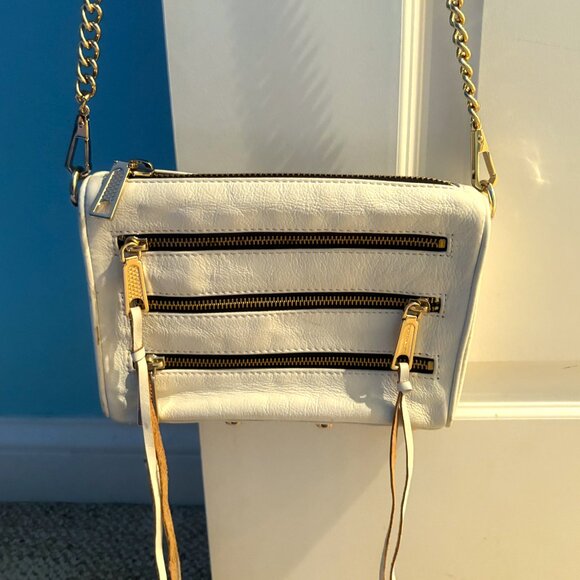 REBECCA MINKOFF Vintage Solid Cream 100% Genuine Leather & Gold hardware - Picture 4 of 12